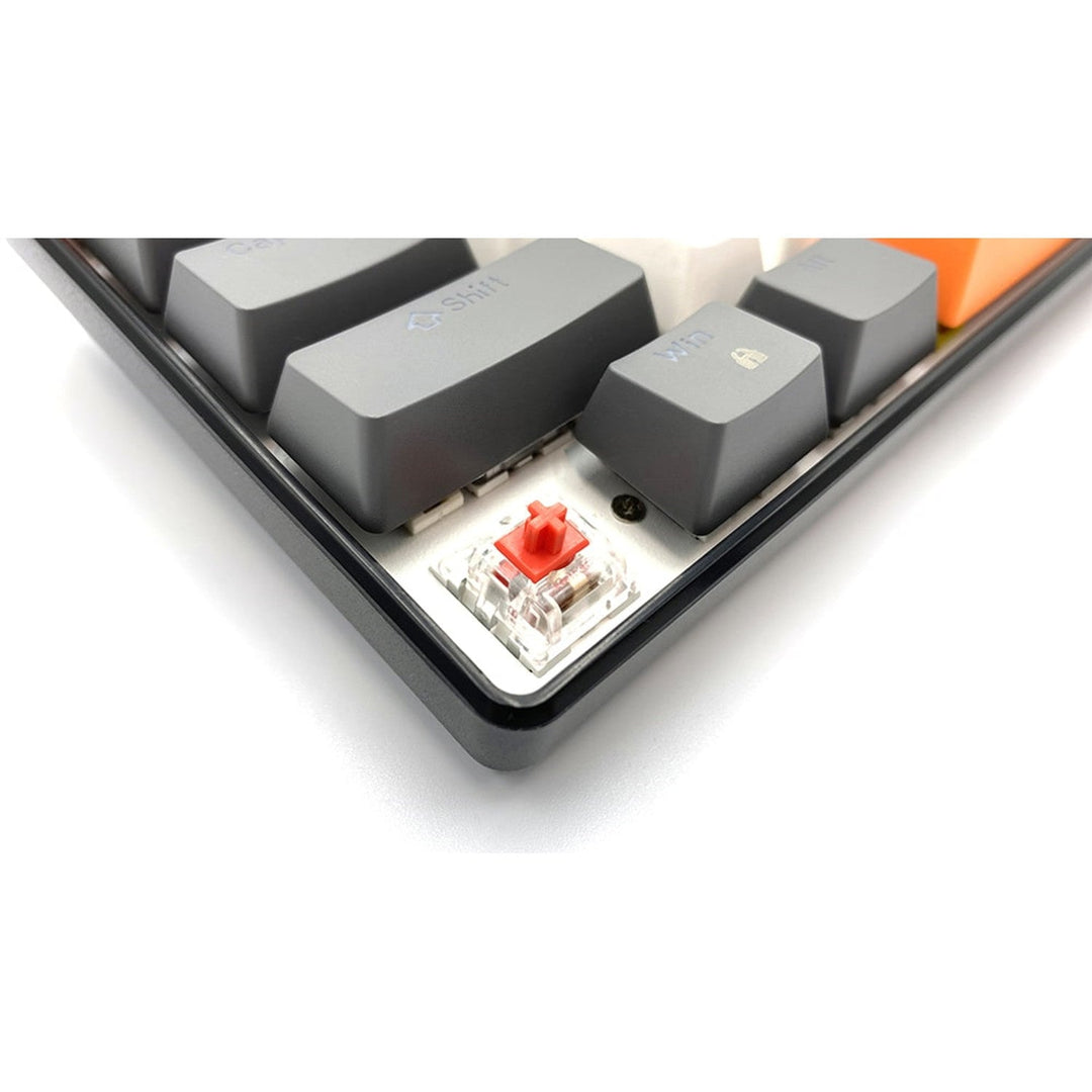 ZONE 61 - Kratka mehanička gaming tipkovnica, tihi crveni mehanički prekidači, bočno osvjetljenje, 61 tipka, USB-C, Mediatech