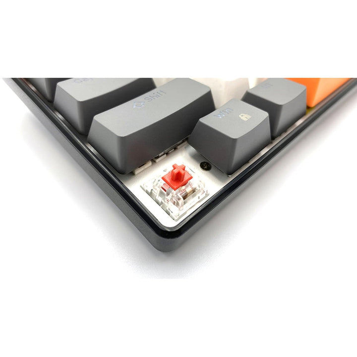 ZONE 61 - Kratka mehanička gaming tipkovnica, tihi crveni mehanički prekidači, bočno osvjetljenje, 61 tipka, USB-C, Mediatech