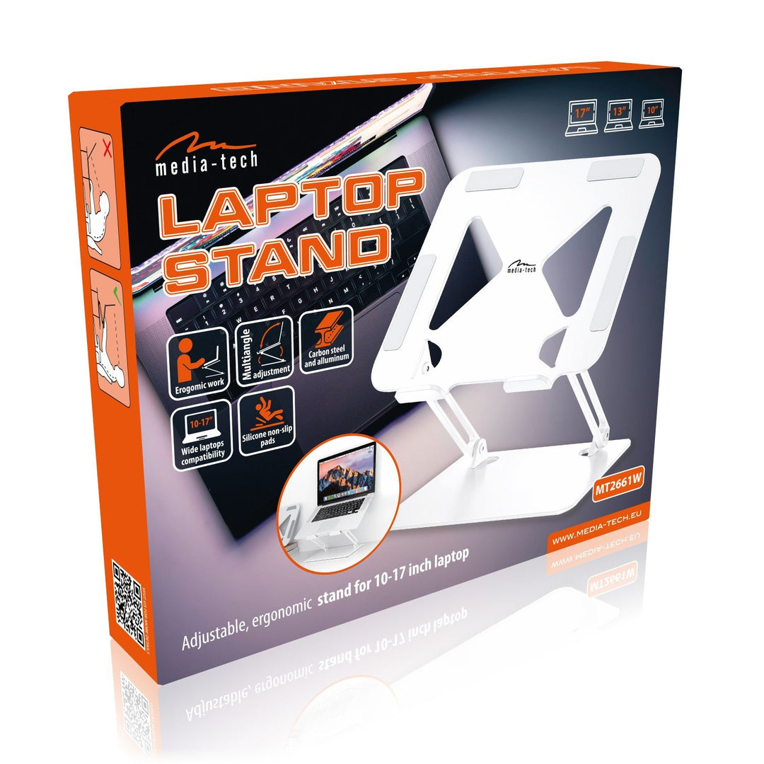 Podesivo, ergonomsko postolje za prijenosna računala od 10 do 17 inča LAPTOP STAND MT2661W, Mediatech