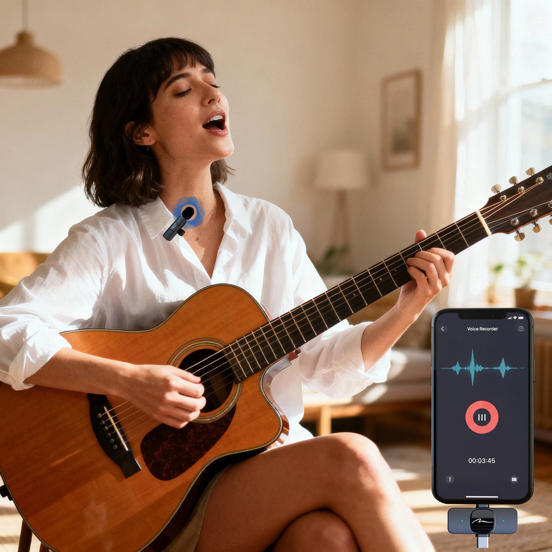 MICRO-MIC DUO – 2x bežični mikrofon za rever (set), na kopču, za iOS i Android (OTG), mini, superosjetljiv. USB-C i LIGHTNING, Mediatech