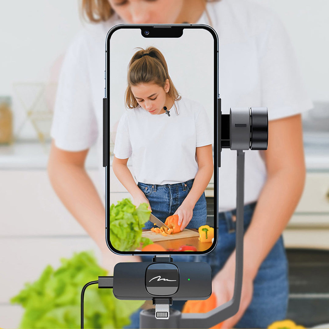 MICRO-MIC DUO – 2x bežični mikrofon za rever (set), na kopču, za iOS i Android (OTG), mini, superosjetljiv. USB-C i LIGHTNING, Mediatech