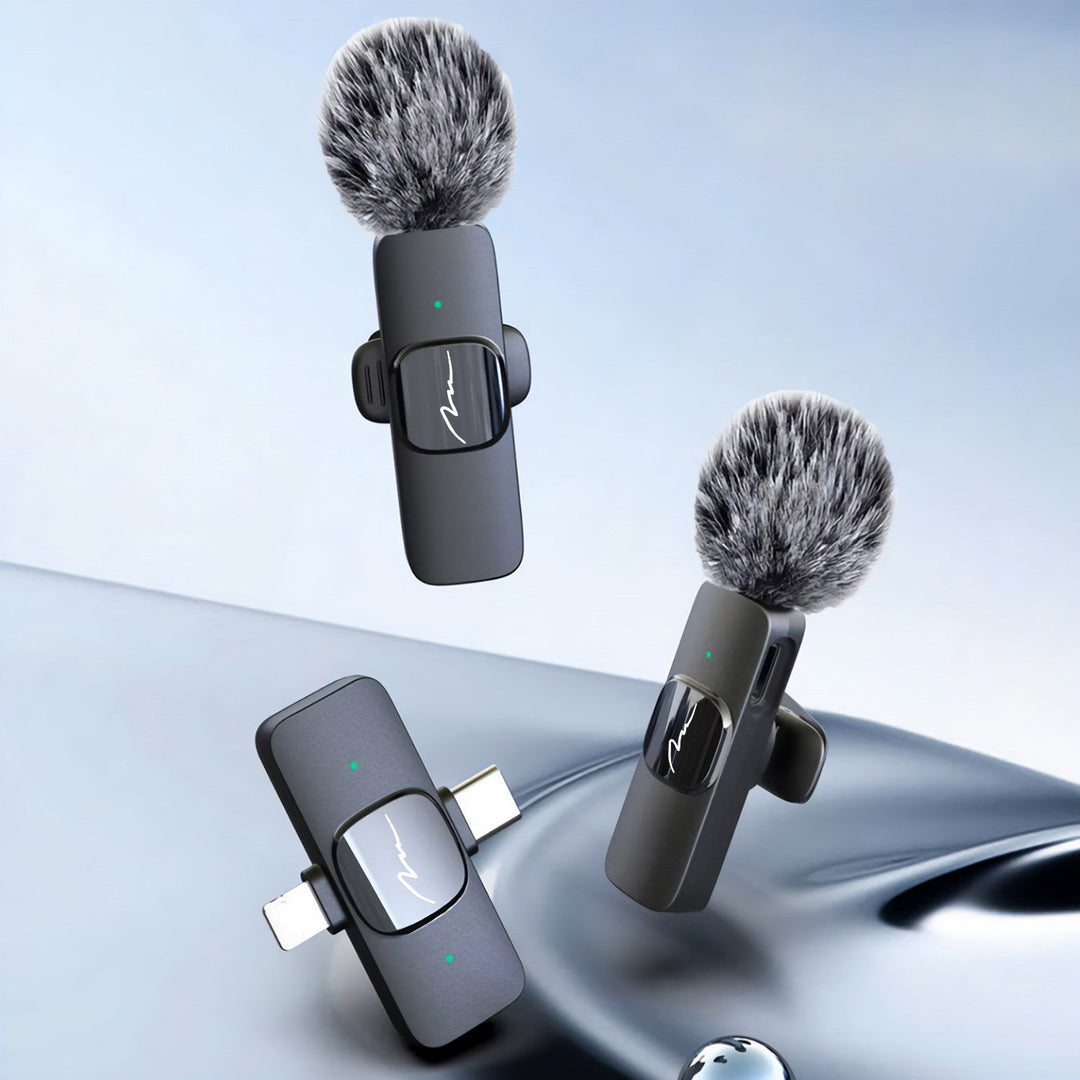 MICRO-MIC DUO – 2x bežični mikrofon za rever (set), na kopču, za iOS i Android (OTG), mini, superosjetljiv. USB-C i LIGHTNING, Mediatech