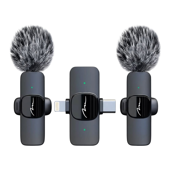 MICRO-MIC DUO – 2x bežični mikrofon za rever (set), na kopču, za iOS i Android (OTG), mini, superosjetljiv. USB-C i LIGHTNING, Mediatech
