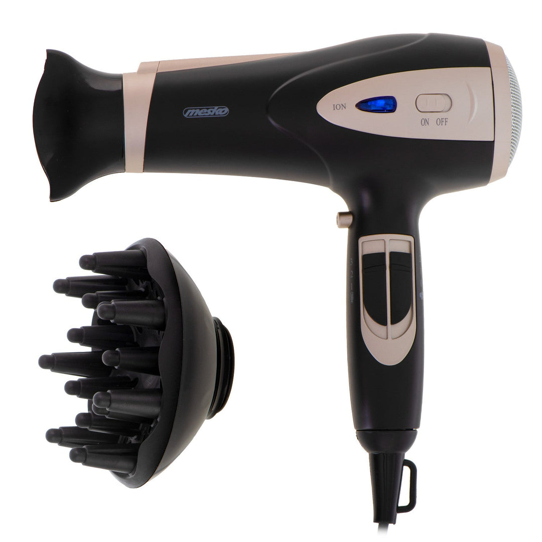 Mesko fen za kosu, funkcija ionizacije, difuzor, snaga 2200 W, crna, MS 2287