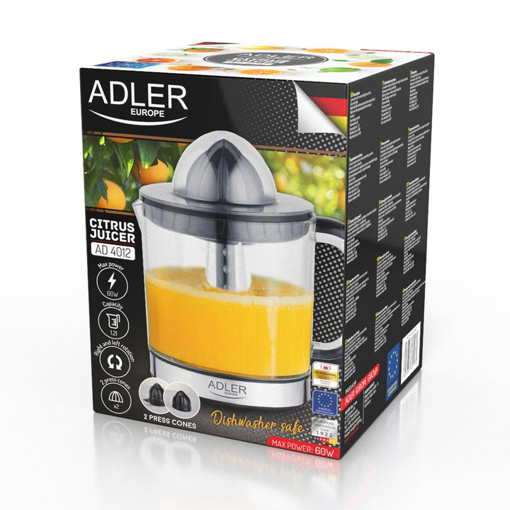 Adler sokovnik za citruse, kapacitet 1,2 l, maksimalna snaga 60 W, crna, AD 4012