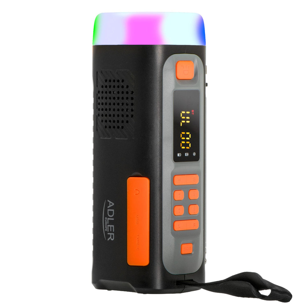 Adler radio za hitne slučajeve sa solarnim panelom, ručnom kurblom i power bankom, Bluetooth 5.0, 4W LED lampa, 4500 mAh, AD 1920