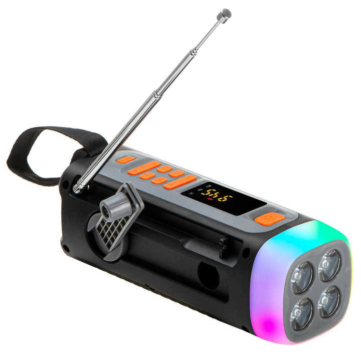 Adler radio za hitne slučajeve sa solarnim panelom, ručnom kurblom i power bankom, Bluetooth 5.0, 4W LED lampa, 4500 mAh, AD 1920