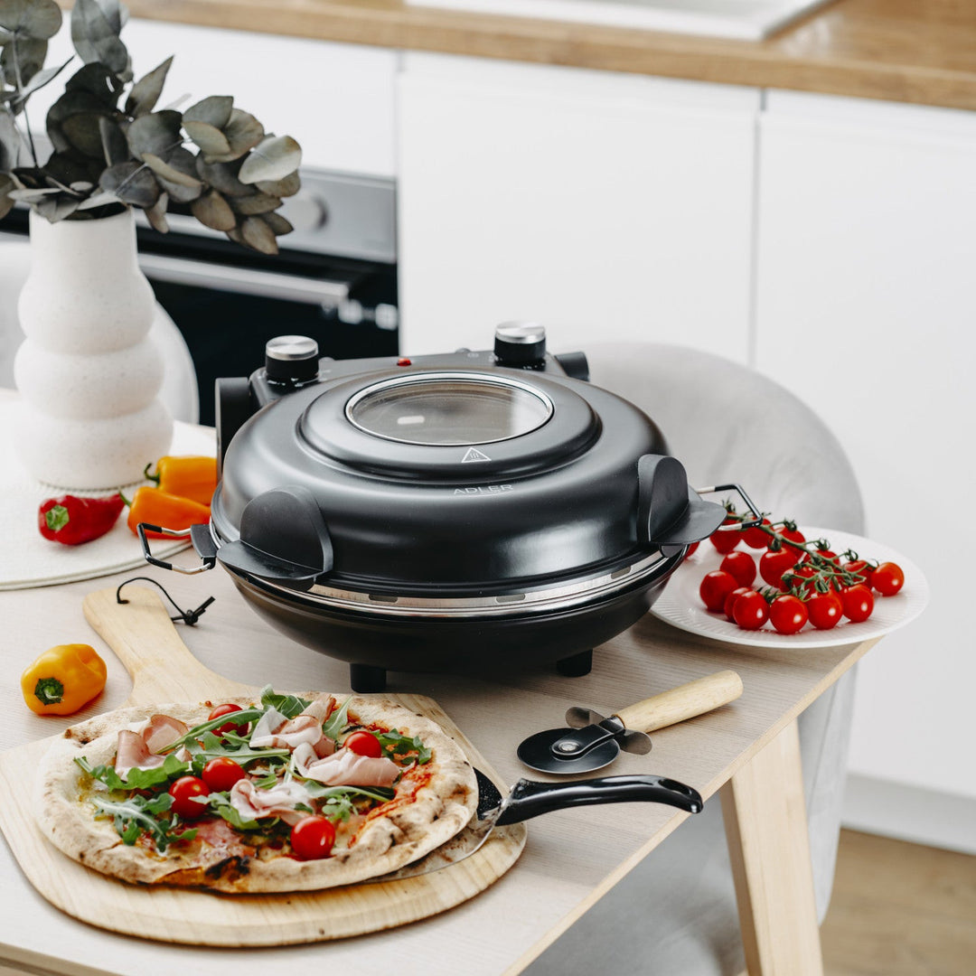 Adler pizza peć, kontrola temperature do 400 °C, keramička pločica, dva grijaća elementa, AD 6314
