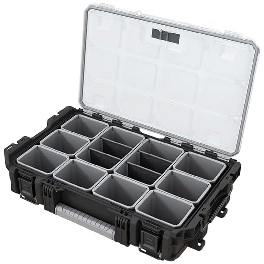 Keter ROC Pro Gear 1.0 organizator alata, kapacitet preko 13 litara, prozirni i izdržljivi poklopac, brtva otporna na prašinu i vodu, metalne kopče, 257190