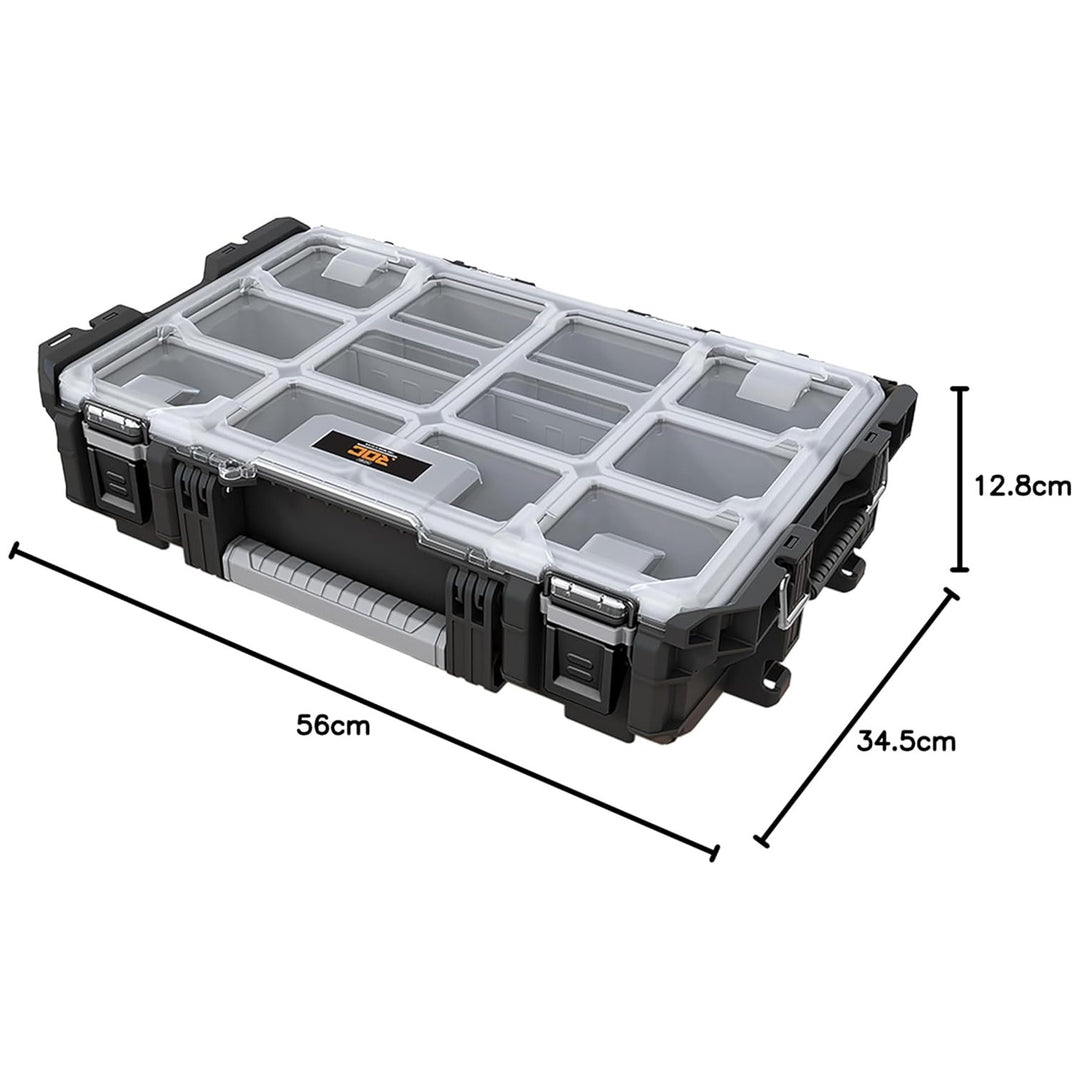 Keter ROC Pro Gear 1.0 organizator alata, kapacitet preko 13 litara, prozirni i izdržljivi poklopac, brtva otporna na prašinu i vodu, metalne kopče, 257190