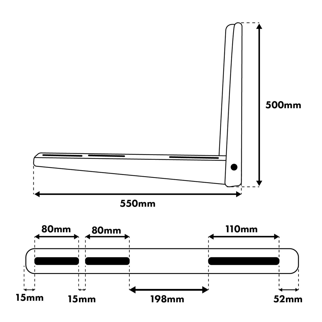 Nosilj / vješalica za Maclean klima-uređaje / toplinske pumpe, duljina kraka 500x550 mm, pocinčani čelik, do 250 kg, MC-144