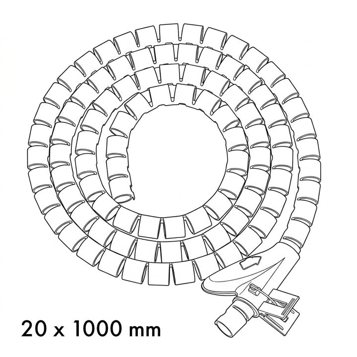 Maclean organizator/navlaka za kabel, 20 mm x 1000 mm, crna, MCTV-899 B