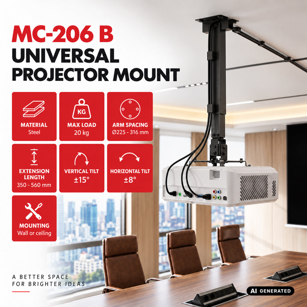 Maclean univerzalni nosač za projektor, crni, do 20 kg, MC-206 B