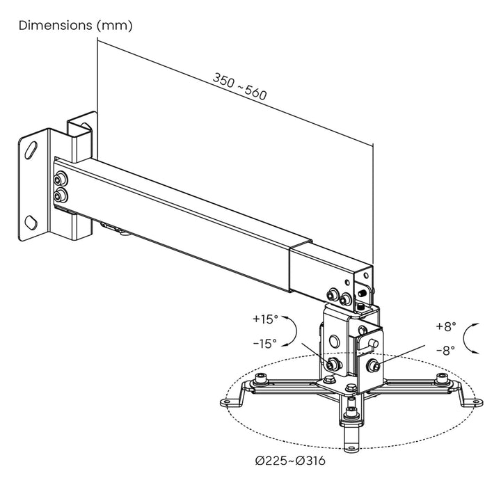 Maclean univerzalni nosač za projektor, bijeli, do 20 kg, MC-206 W