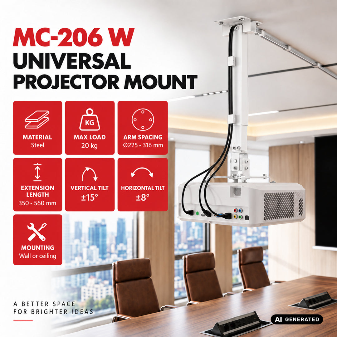 Maclean univerzalni nosač za projektor, bijeli, do 20 kg, MC-206 W