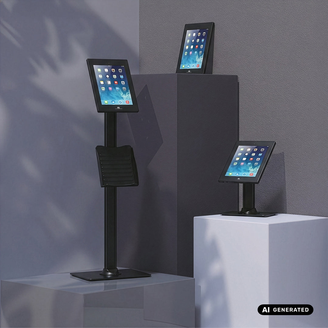 Držač za oglašavanje tableta Maclean, s mehanizmom zaključavanja, 12,4"–13", iPad Air/Pro, Samsung Tab S10+/S9+/S8+/S7+, 257x350x22 mm, MC-950 B