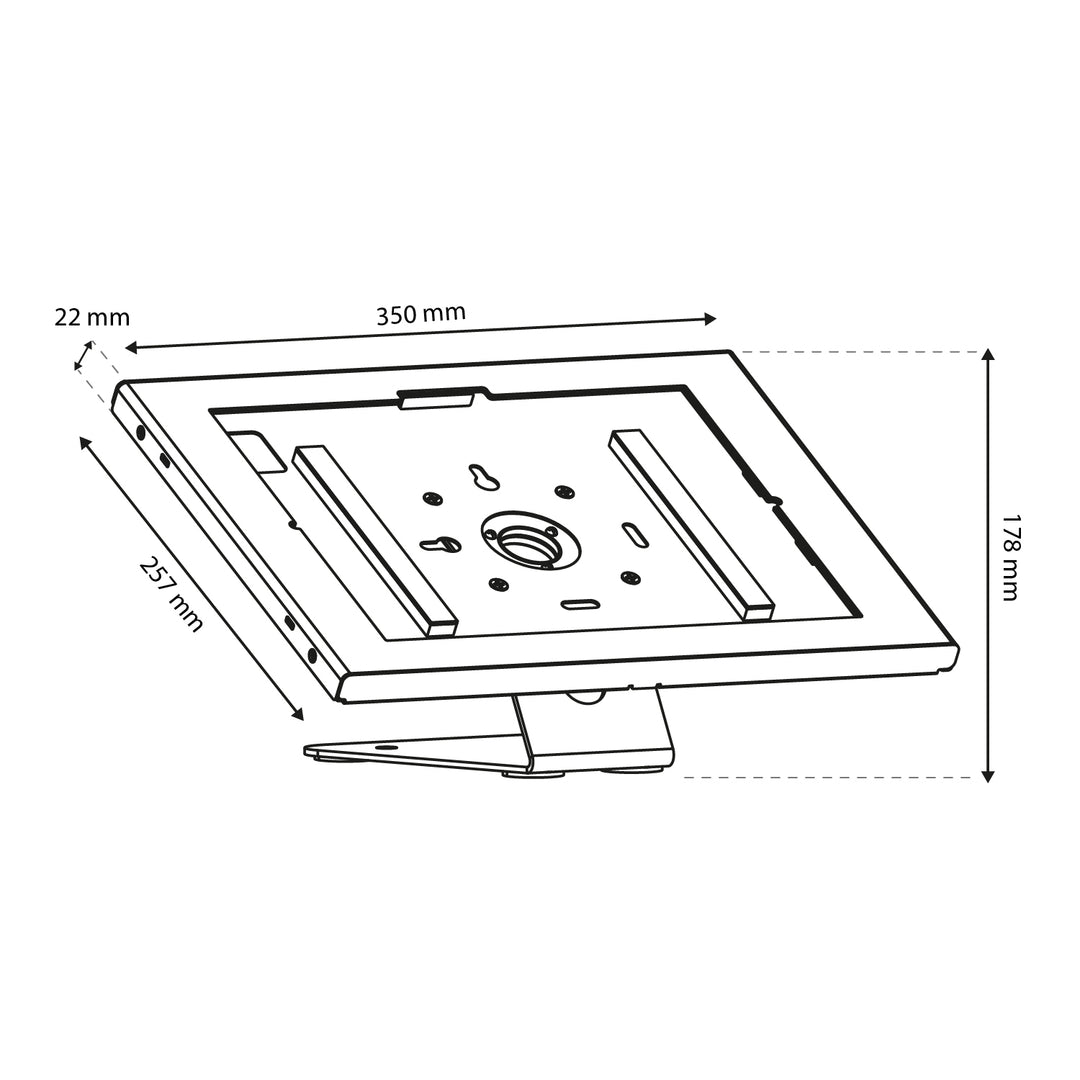 Držač za reklamne tablete Maclean, s mehanizmom zaključavanja, 12,4"-13", iPad Air/Pro, Samsung Tab S10+/S9+/S8+/S7+, 257x350x22 mm, MC-956 B