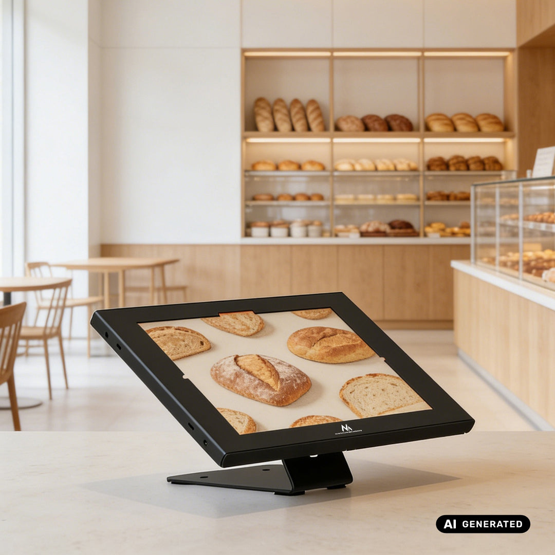 Držač za reklamne tablete Maclean, s mehanizmom zaključavanja, 12,4"-13", iPad Air/Pro, Samsung Tab S10+/S9+/S8+/S7+, 257x350x22 mm, MC-956 B