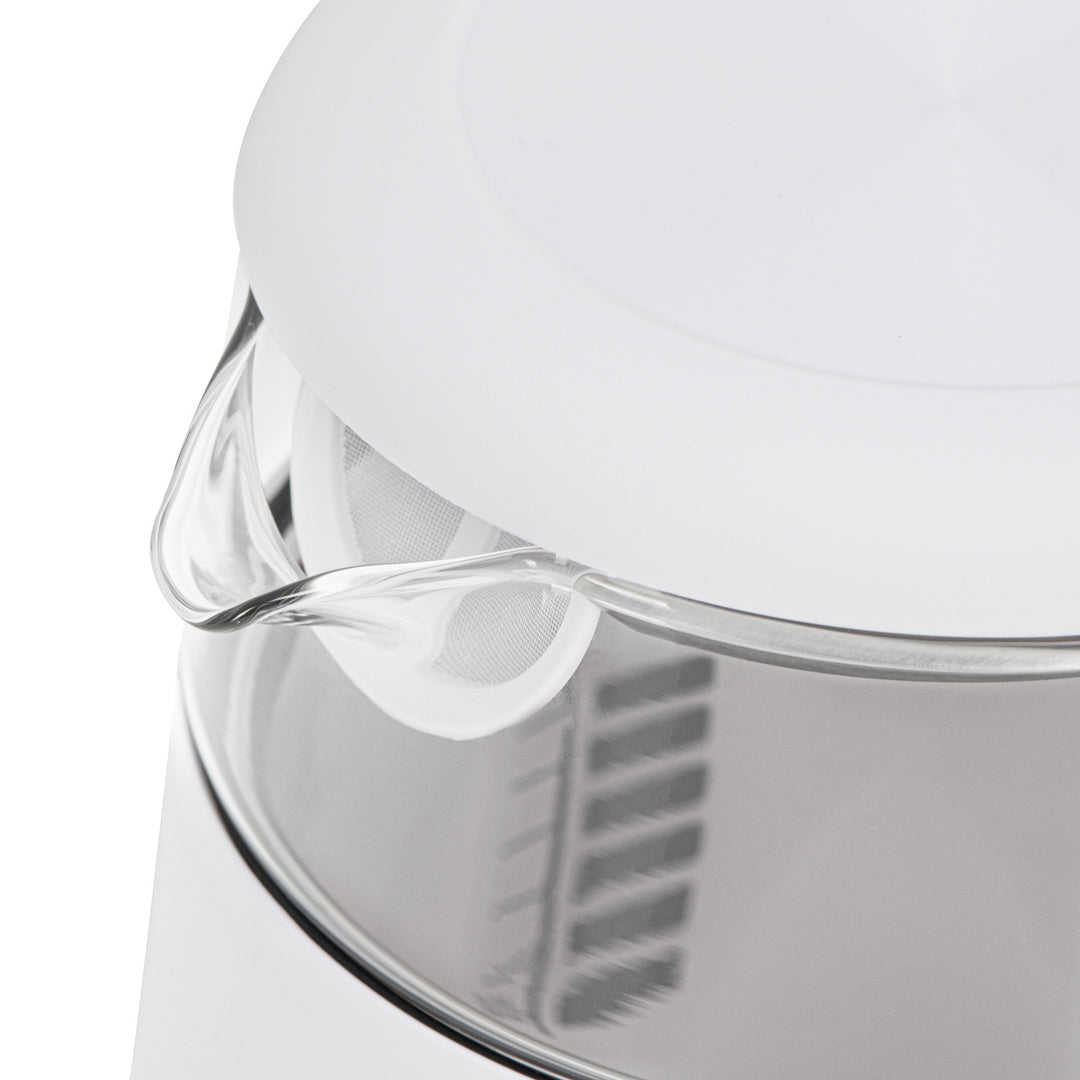 1,7 l staklena električna kuhalo za vodu s kontrolom temperature, LED, 40–100 °C, Adler AD 1305 WS bijelo