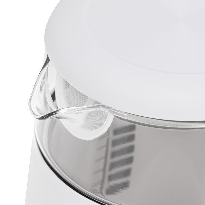 1,7 l staklena električna kuhalo za vodu s kontrolom temperature, LED, 40–100 °C, Adler AD 1305 WS bijelo