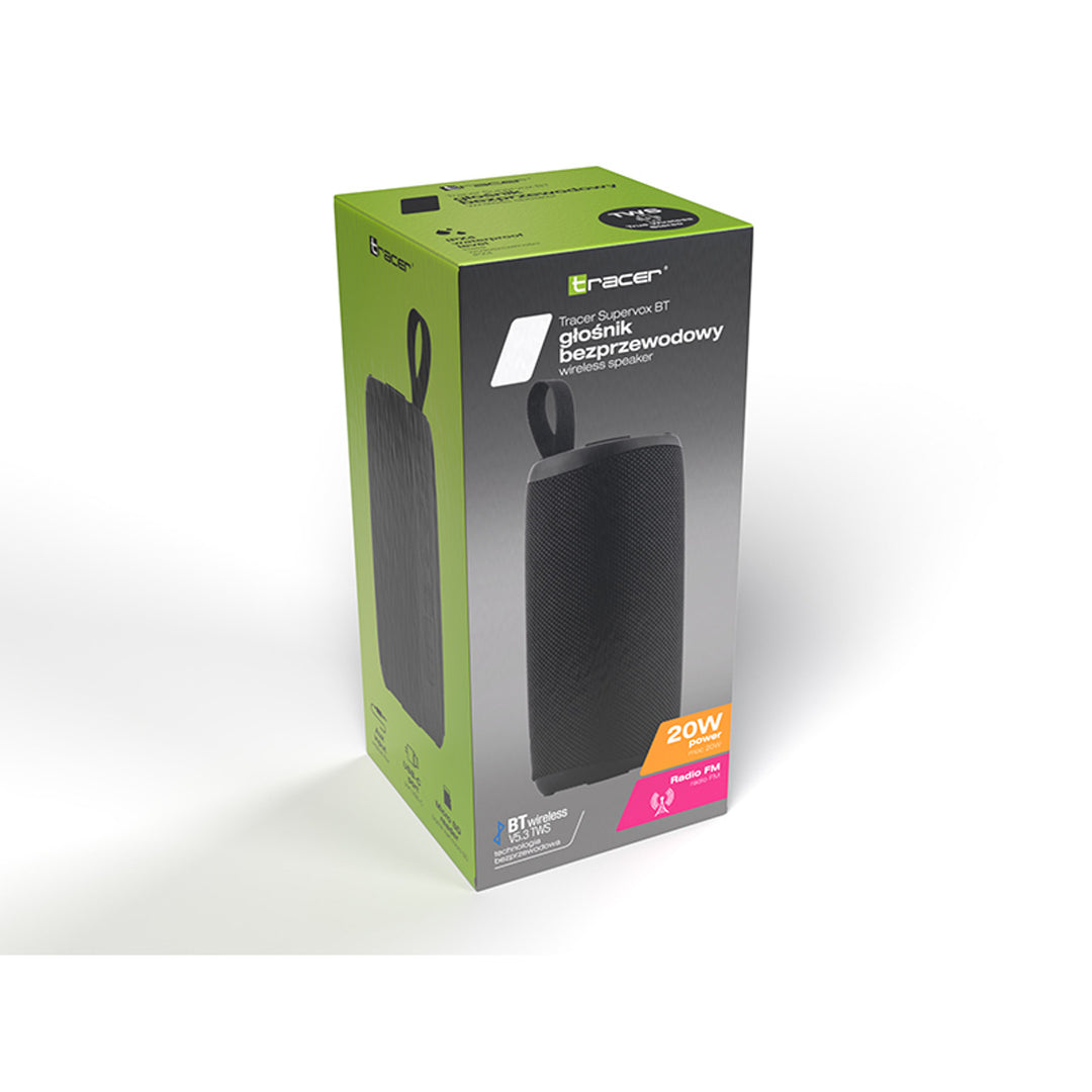 Tracer prijenosni zvučnik, Bluetooth 5.3, 20 W RMS snage, IPX4, crna, TRAGLO47686