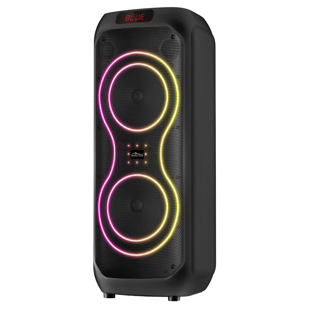 Veliki Bluetooth zvučnik, 120 W RMS/1400 W PMPO, dva 8-inčna zvučnika, ekvalizator, karaoke funkcija, MP3/microSD kartice, USB, AUX, BT 5.3+EDR, zaslon, LED, ugrađena baterija, daljinski upravljač, MT3185
