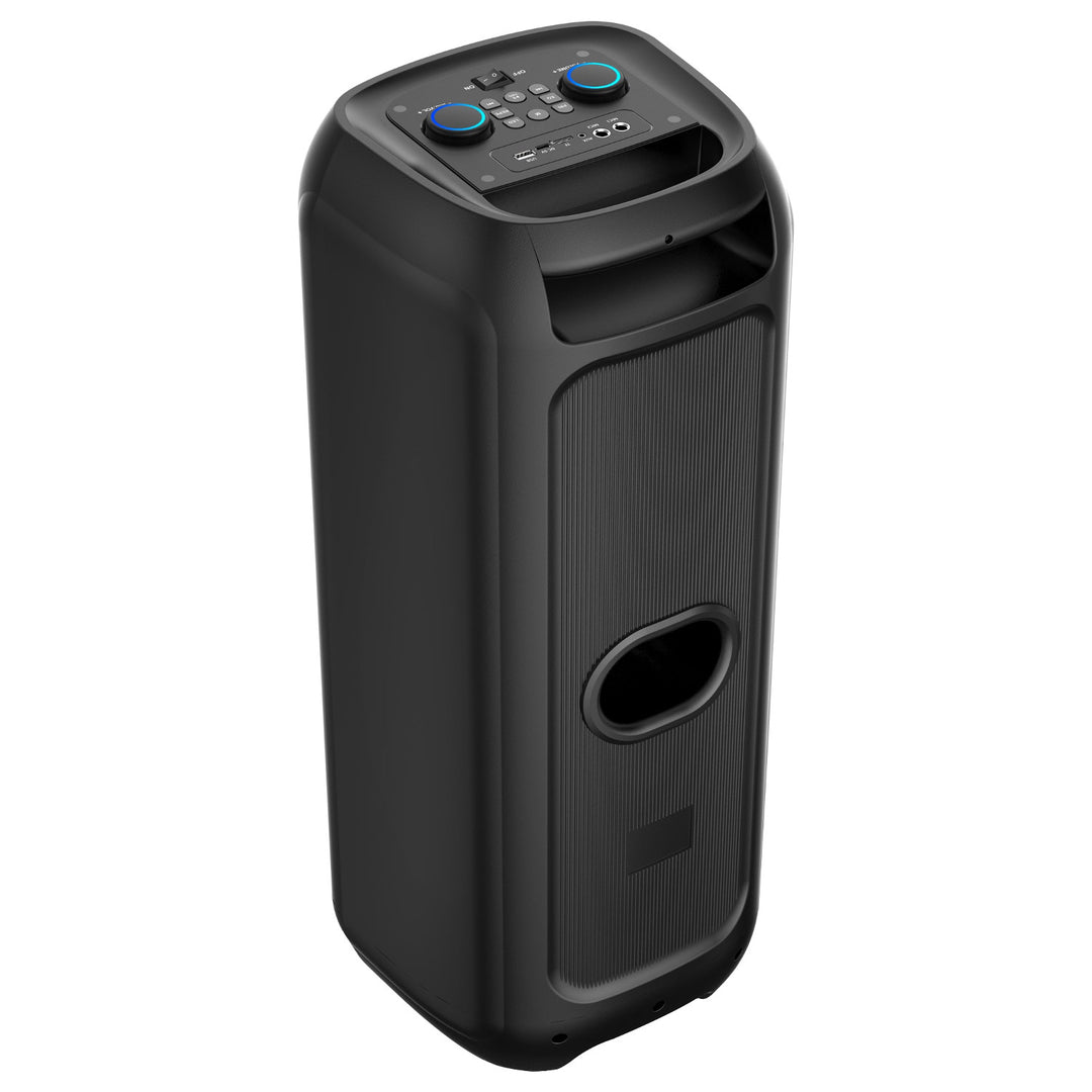 Veliki Bluetooth zvučnik, 120 W RMS/1400 W PMPO, dva 8-inčna zvučnika, ekvalizator, karaoke funkcija, MP3/microSD kartice, USB, AUX, BT 5.3+EDR, zaslon, LED, ugrađena baterija, daljinski upravljač, MT3185