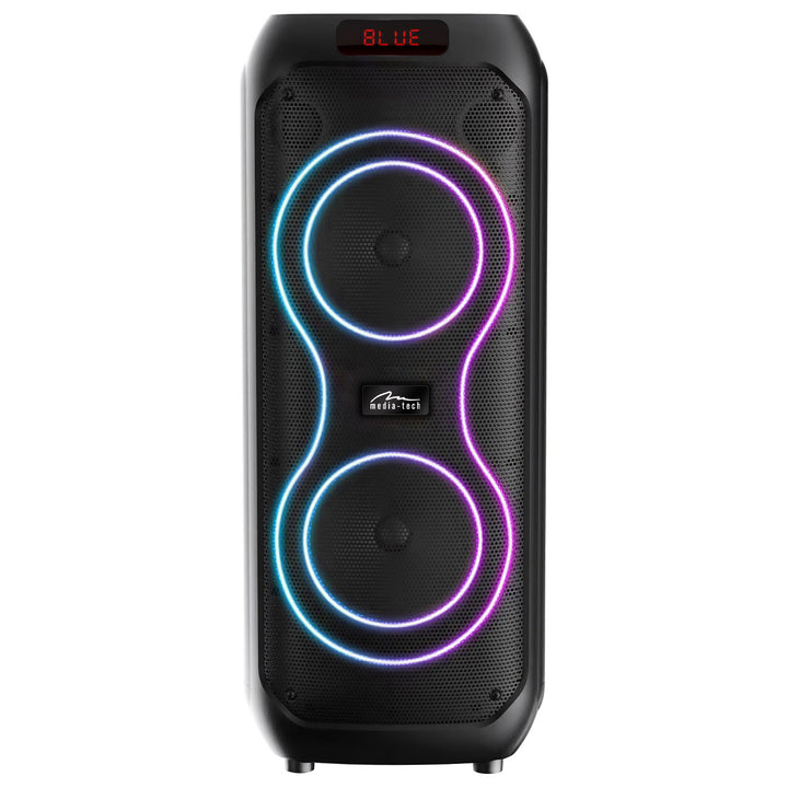 Veliki Bluetooth zvučnik, 120 W RMS/1400 W PMPO, dva 8-inčna zvučnika, ekvalizator, karaoke funkcija, MP3/microSD kartice, USB, AUX, BT 5.3+EDR, zaslon, LED, ugrađena baterija, daljinski upravljač, MT3185