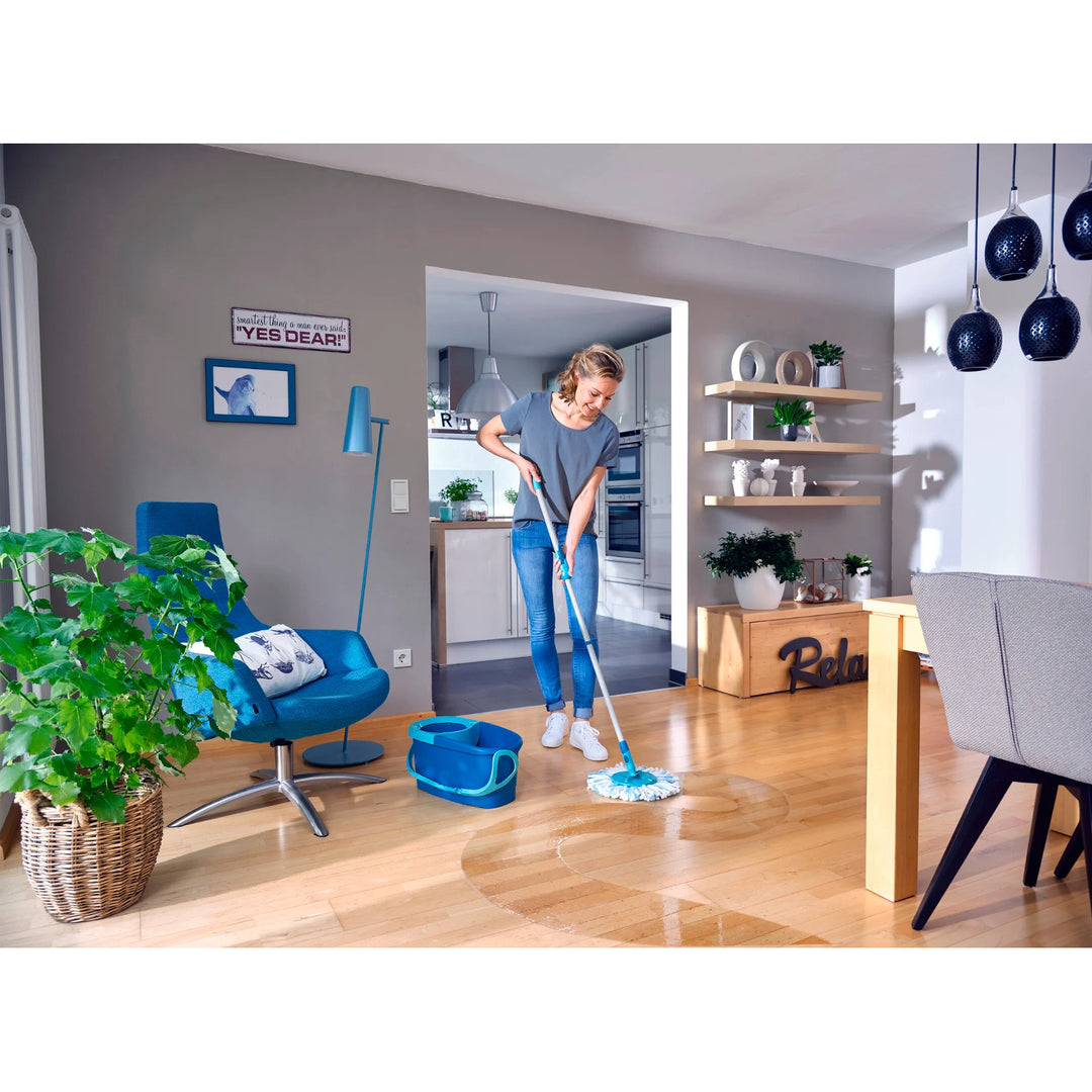 Leifheit Clean Twist Set, vretenasti mop i kanta, podesiva duljina ručke, zapremina kante 6 l, Micro Duo podloga, 52101