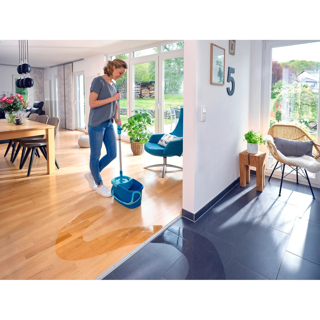 Leifheit Clean Twist Set, vretenasti mop i kanta, podesiva duljina ručke, zapremina kante 6 l, Micro Duo podloga, 52101