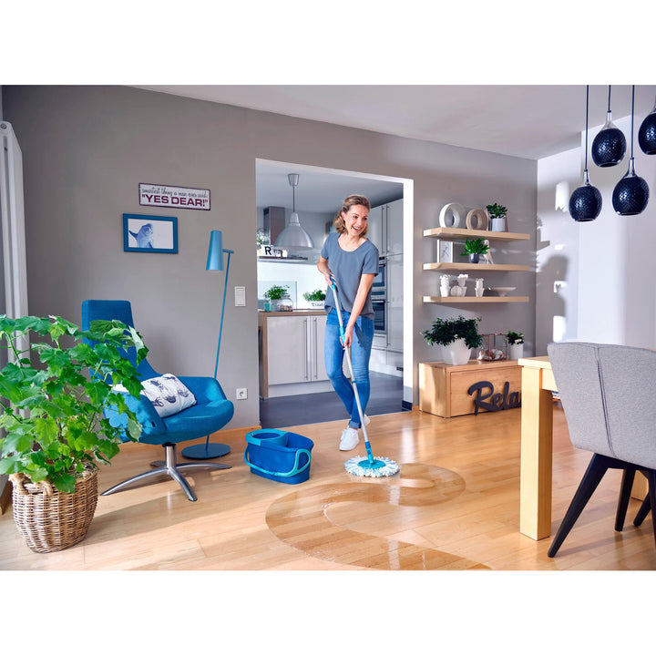 Leifheit Clean Twist Set, vretenasti mop i kanta, podesiva duljina ručke, zapremina kante 6 l, Micro Duo podloga, 52101