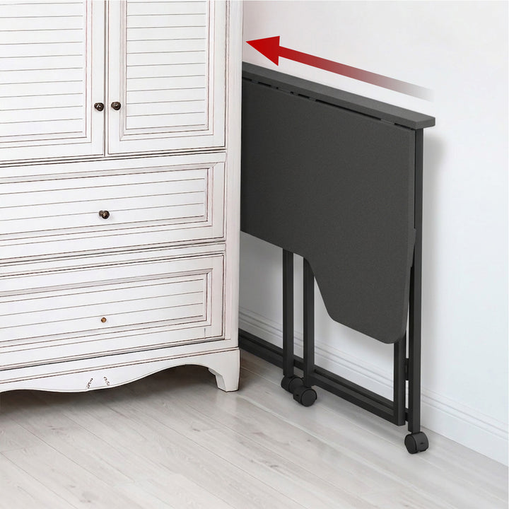Sklopivi stol MacLean, crni, mobilni, 100x65 cm, max. 50 kg, L-oblik, MC-1250 L/B