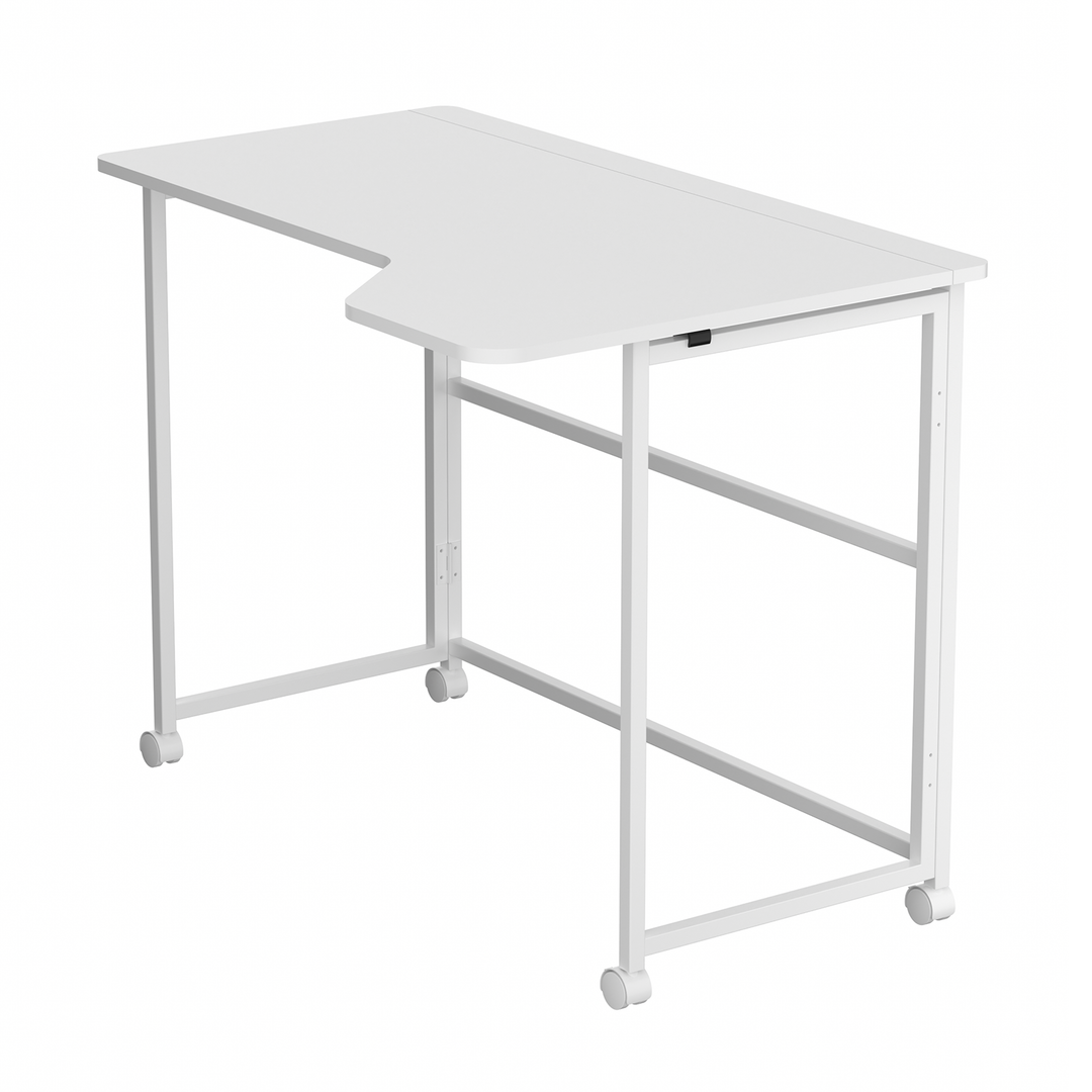 Sklopivi stol Maclean, bijeli, mobilni, 100x65 cm, max. 50 kg, L-oblik, MC-1250 L/W