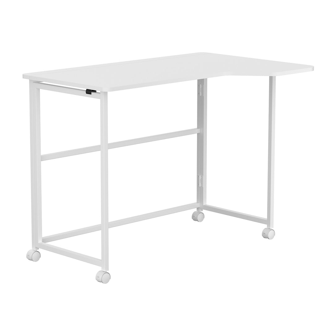 Sklopivi stol Maclean, bijeli, mobilni, 100x65 cm, max. 50 kg, L-oblik, MC-1250 L/W