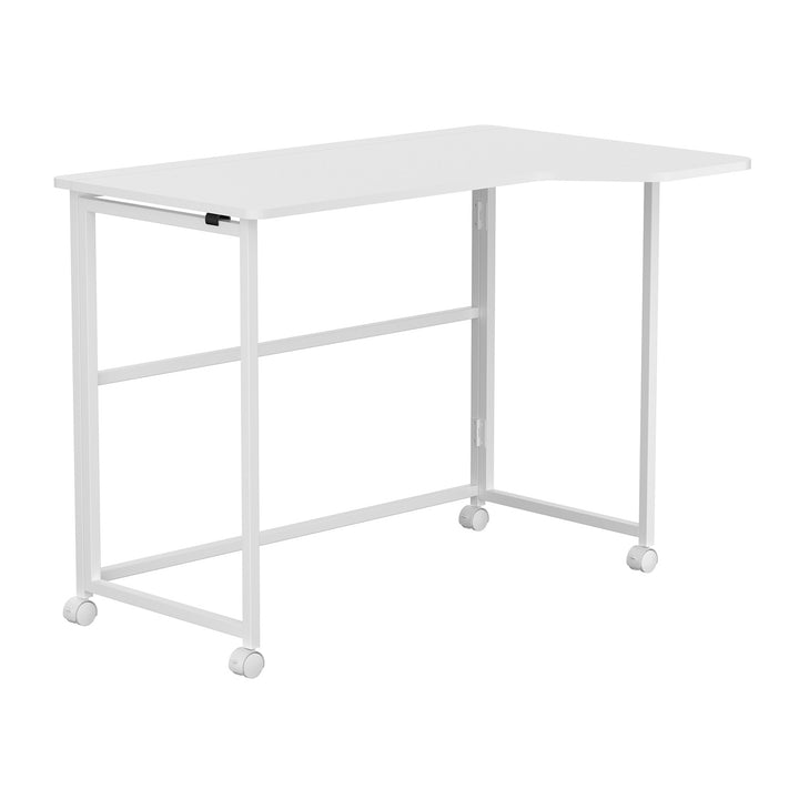 Sklopivi stol Maclean, bijeli, mobilni, 100x65 cm, max. 50 kg, L-oblik, MC-1250 L/W