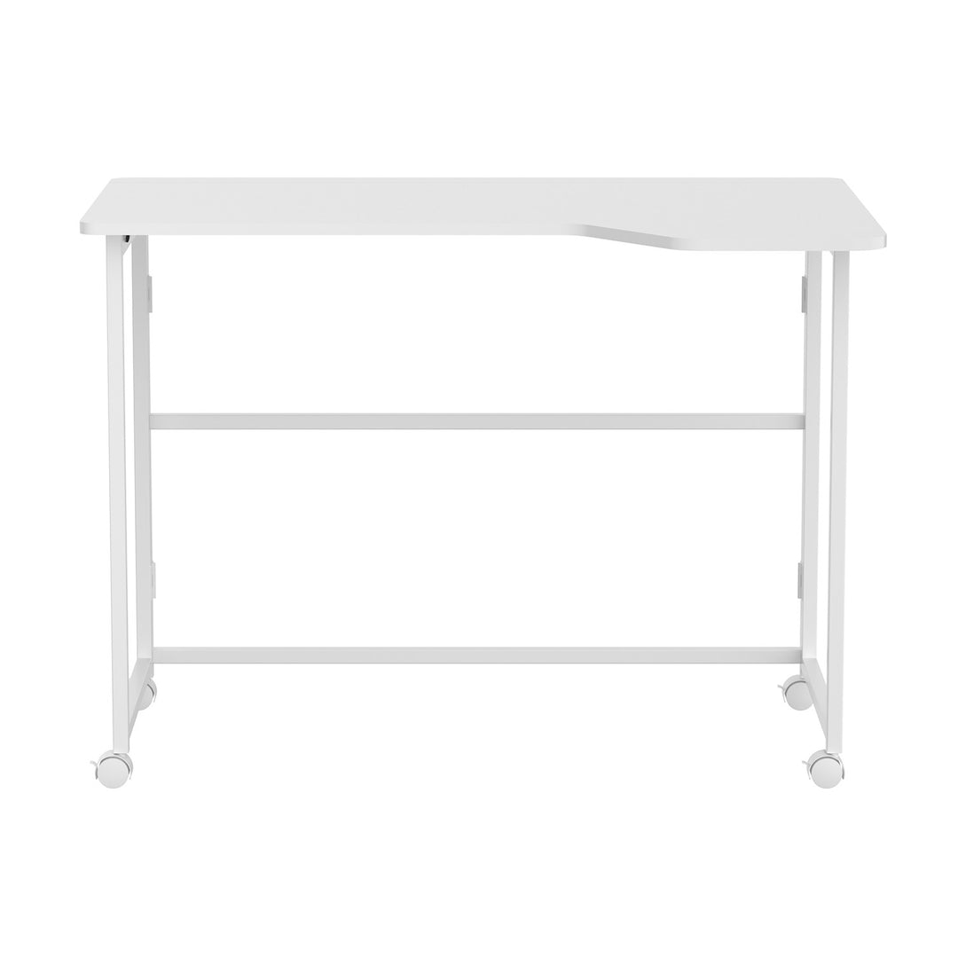 Sklopivi stol Maclean, bijeli, mobilni, 100x65 cm, max. 50 kg, L-oblik, MC-1250 L/W