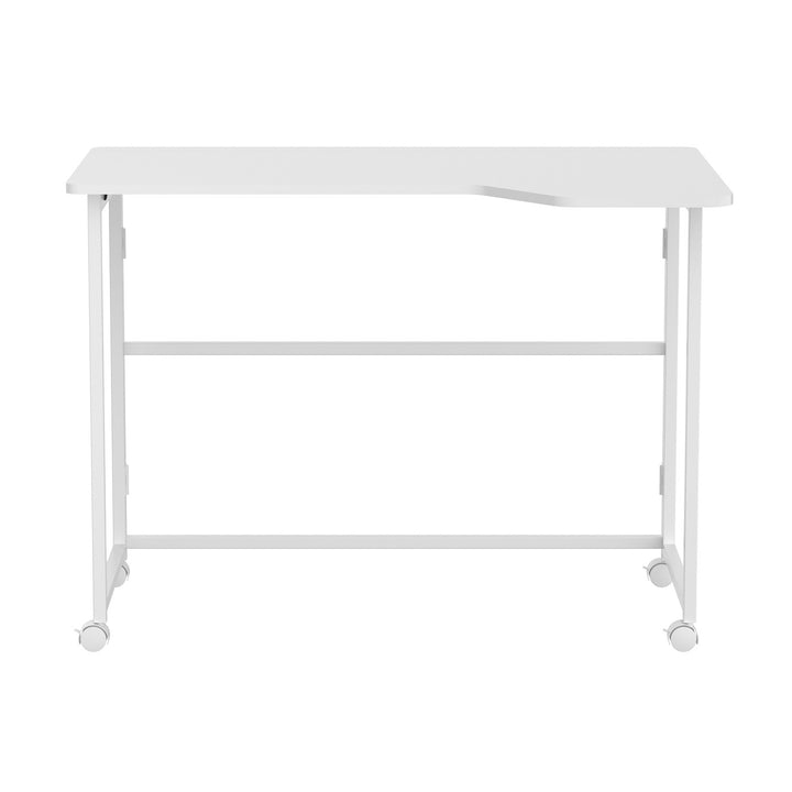 Sklopivi stol Maclean, bijeli, mobilni, 100x65 cm, max. 50 kg, L-oblik, MC-1250 L/W