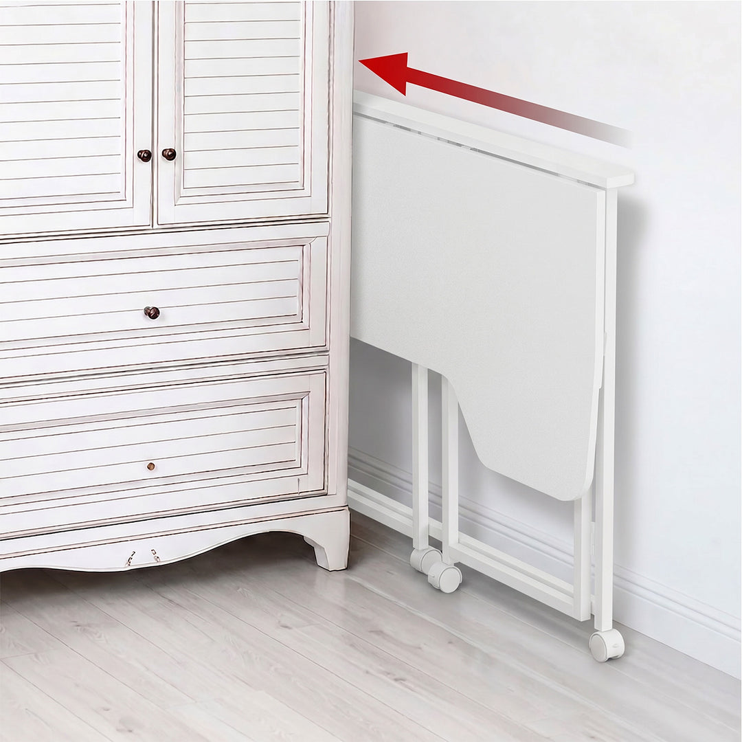 Sklopivi stol Maclean, bijeli, mobilni, 100x65 cm, max. 50 kg, L-oblik, MC-1250 L/W