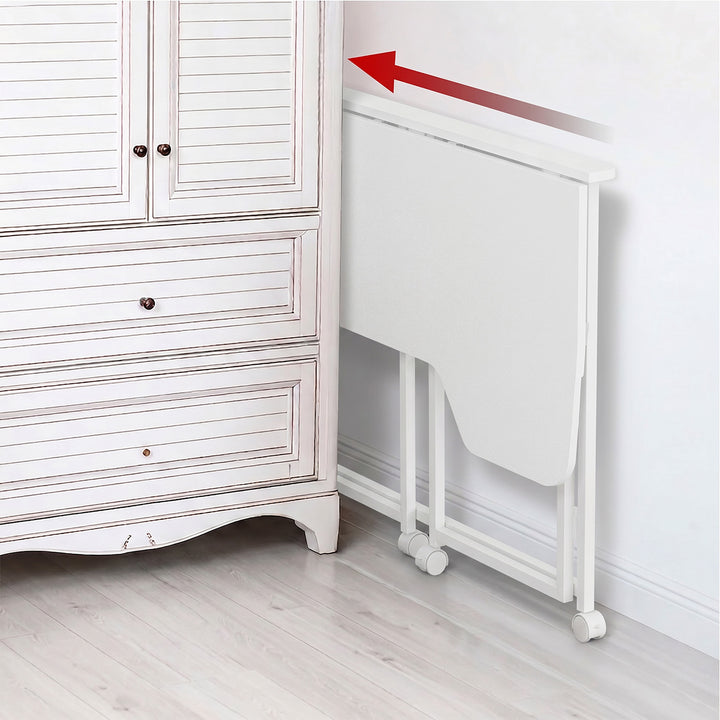 Sklopivi stol Maclean, bijeli, mobilni, 100x65 cm, max. 50 kg, L-oblik, MC-1250 L/W