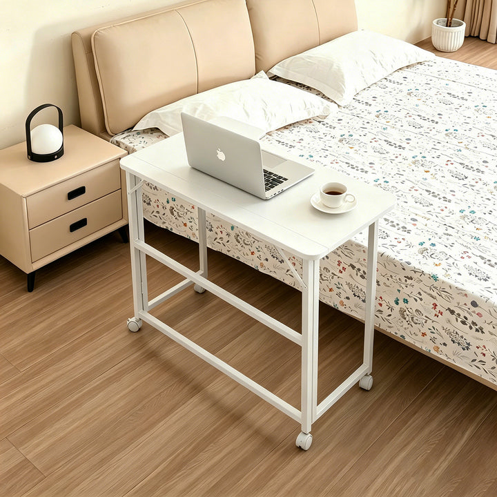 Sklopivi stol Maclean, bijeli, mobilni, 100x65 cm, max. 50 kg, L-oblik, MC-1250 L/W
