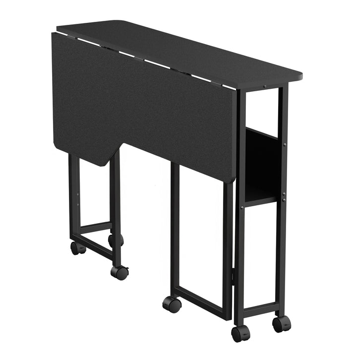 Sklopivi stol Maclean, crni, mobilni, 100x73 cm, max. 50 kg, L-oblik, MC-126 L/B