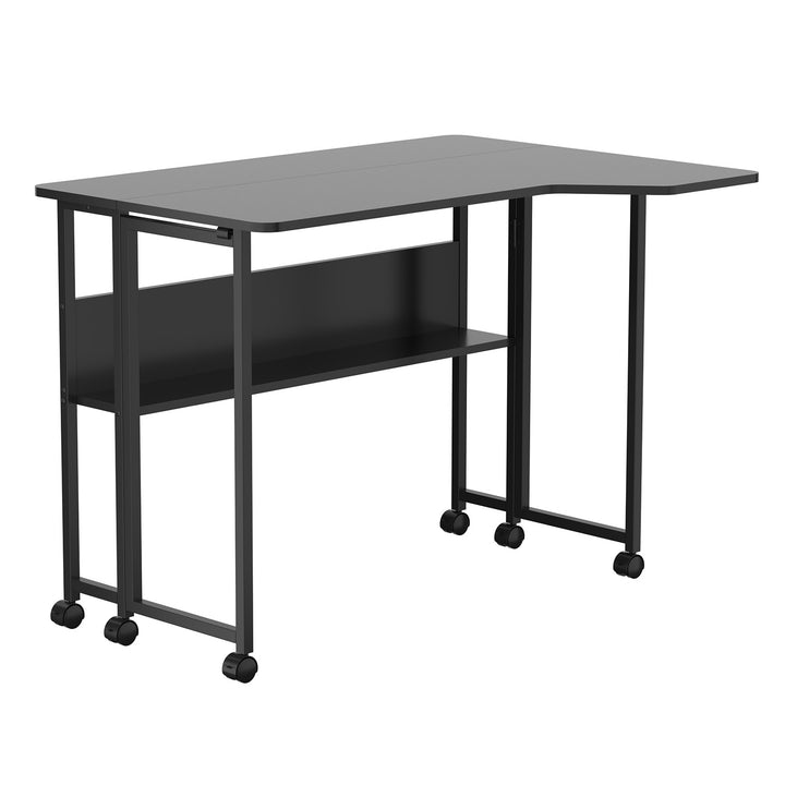 Sklopivi stol Maclean, crni, mobilni, 100x73 cm, max. 50 kg, L-oblik, MC-126 L/B
