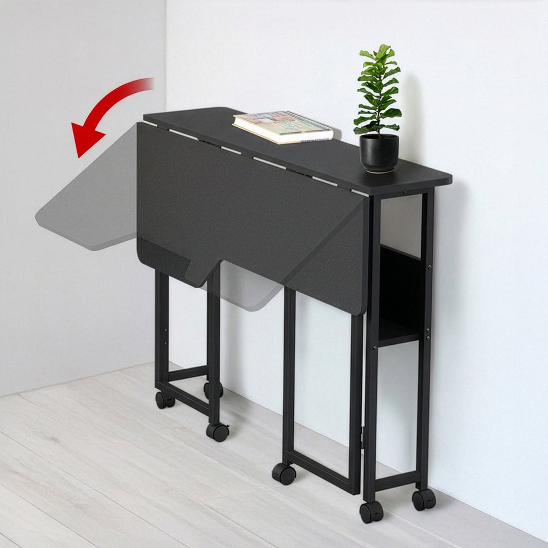 Sklopivi stol Maclean, crni, mobilni, 100x73 cm, max. 50 kg, L-oblik, MC-126 L/B