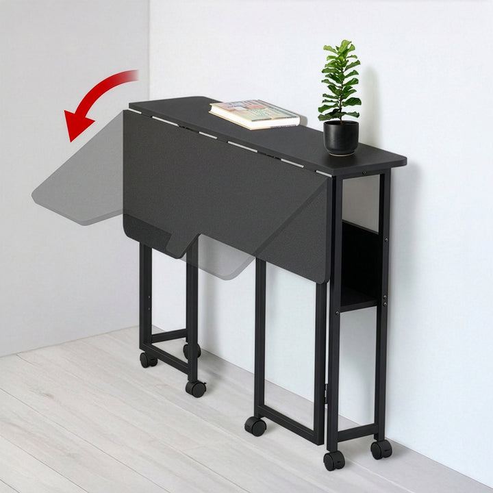 Sklopivi stol Maclean, crni, mobilni, 100x73 cm, max. 50 kg, L-oblik, MC-126 L/B