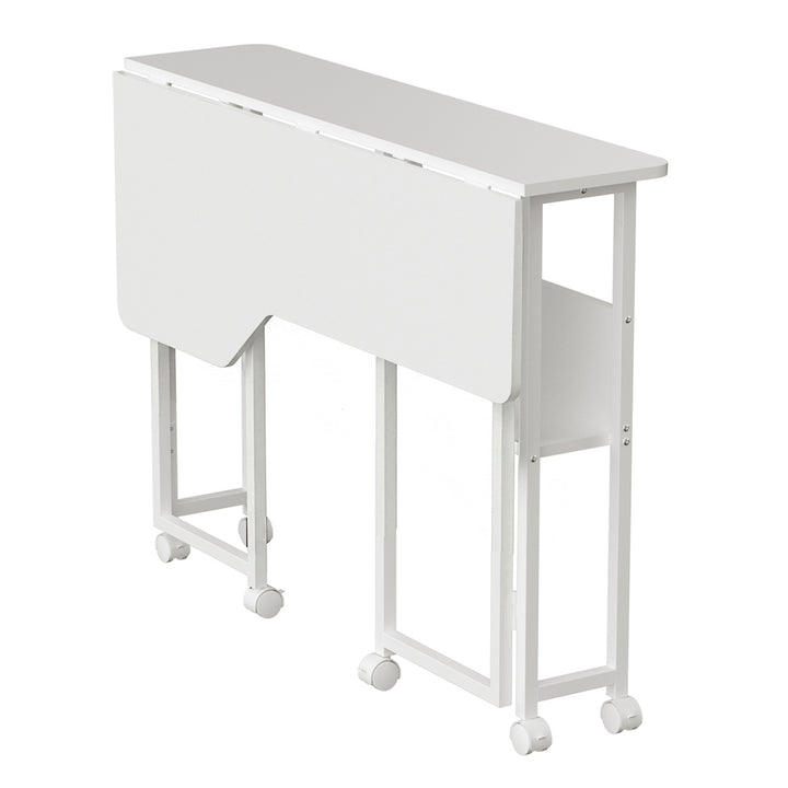 Sklopivi stol MacLean, bijeli, mobilni, 100x73 cm, max. 50 kg, L-oblik, MC-126 L/W