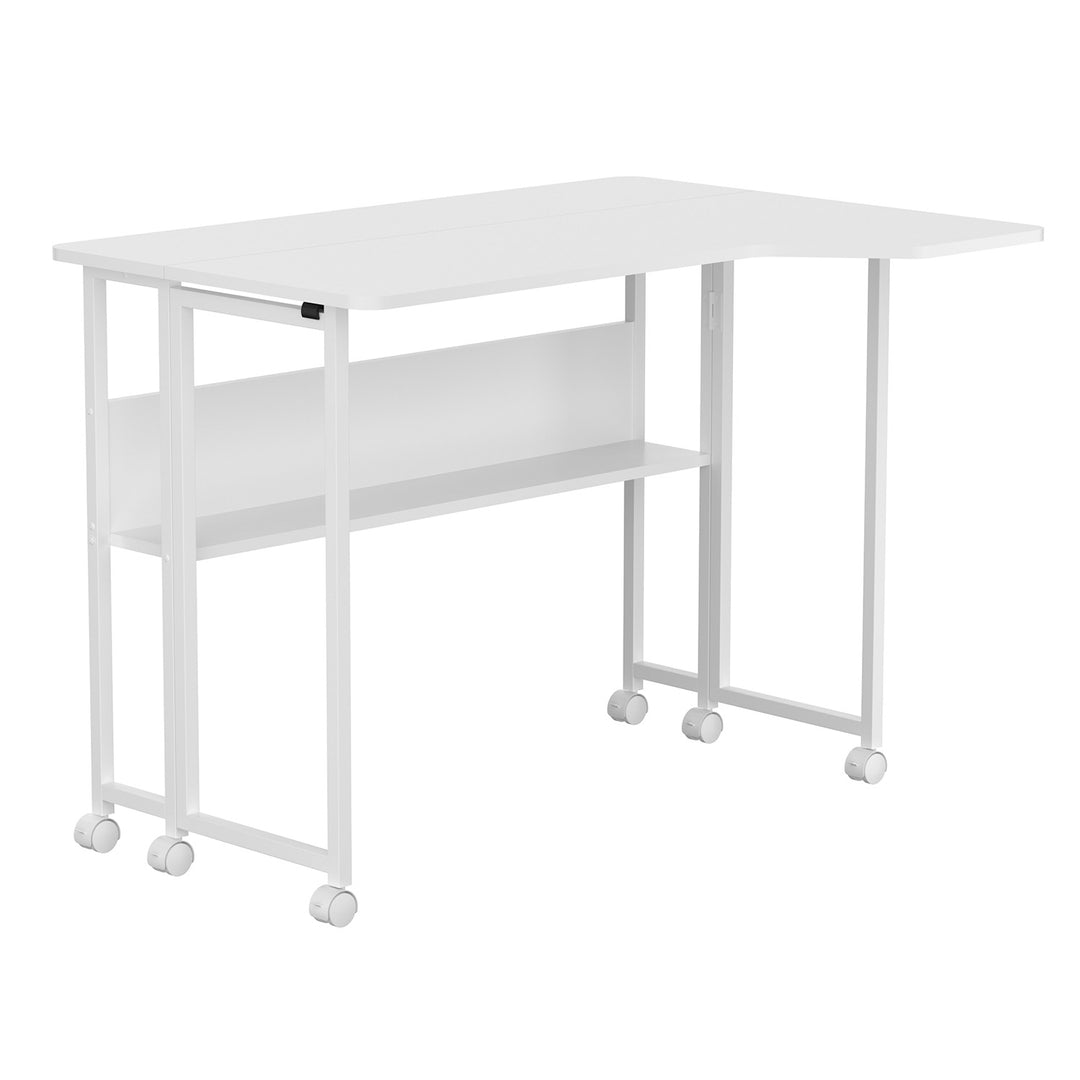 Sklopivi stol MacLean, bijeli, mobilni, 100x73 cm, max. 50 kg, L-oblik, MC-126 L/W