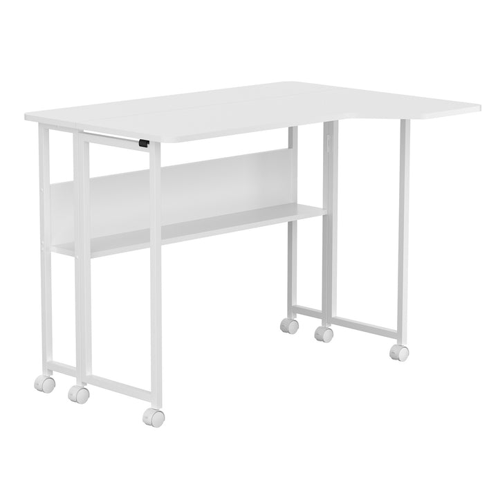 Sklopivi stol MacLean, bijeli, mobilni, 100x73 cm, max. 50 kg, L-oblik, MC-126 L/W
