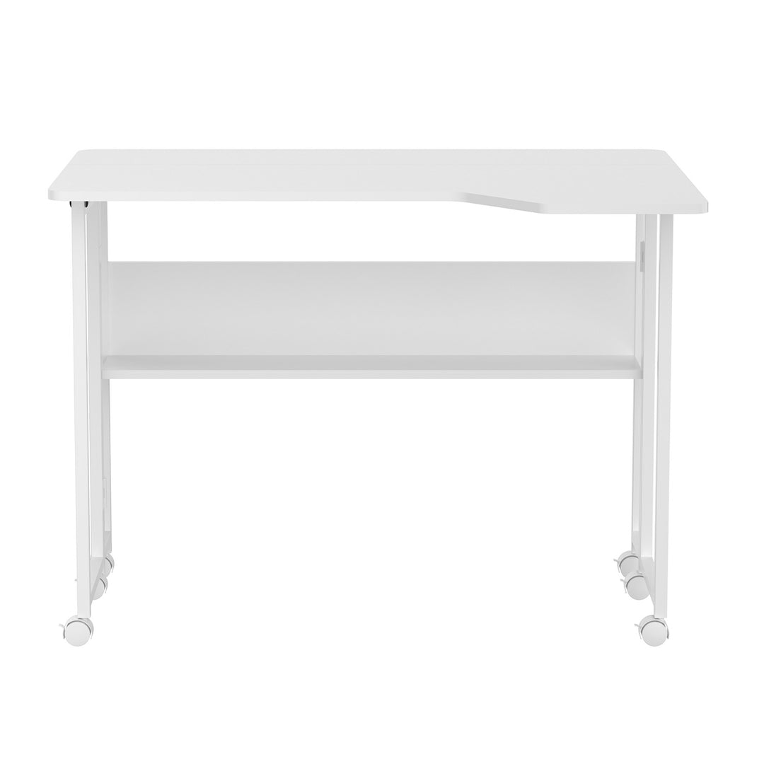 Sklopivi stol MacLean, bijeli, mobilni, 100x73 cm, max. 50 kg, L-oblik, MC-126 L/W