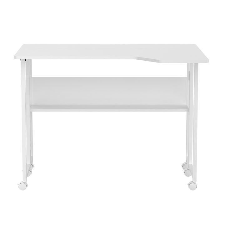 Sklopivi stol MacLean, bijeli, mobilni, 100x73 cm, max. 50 kg, L-oblik, MC-126 L/W