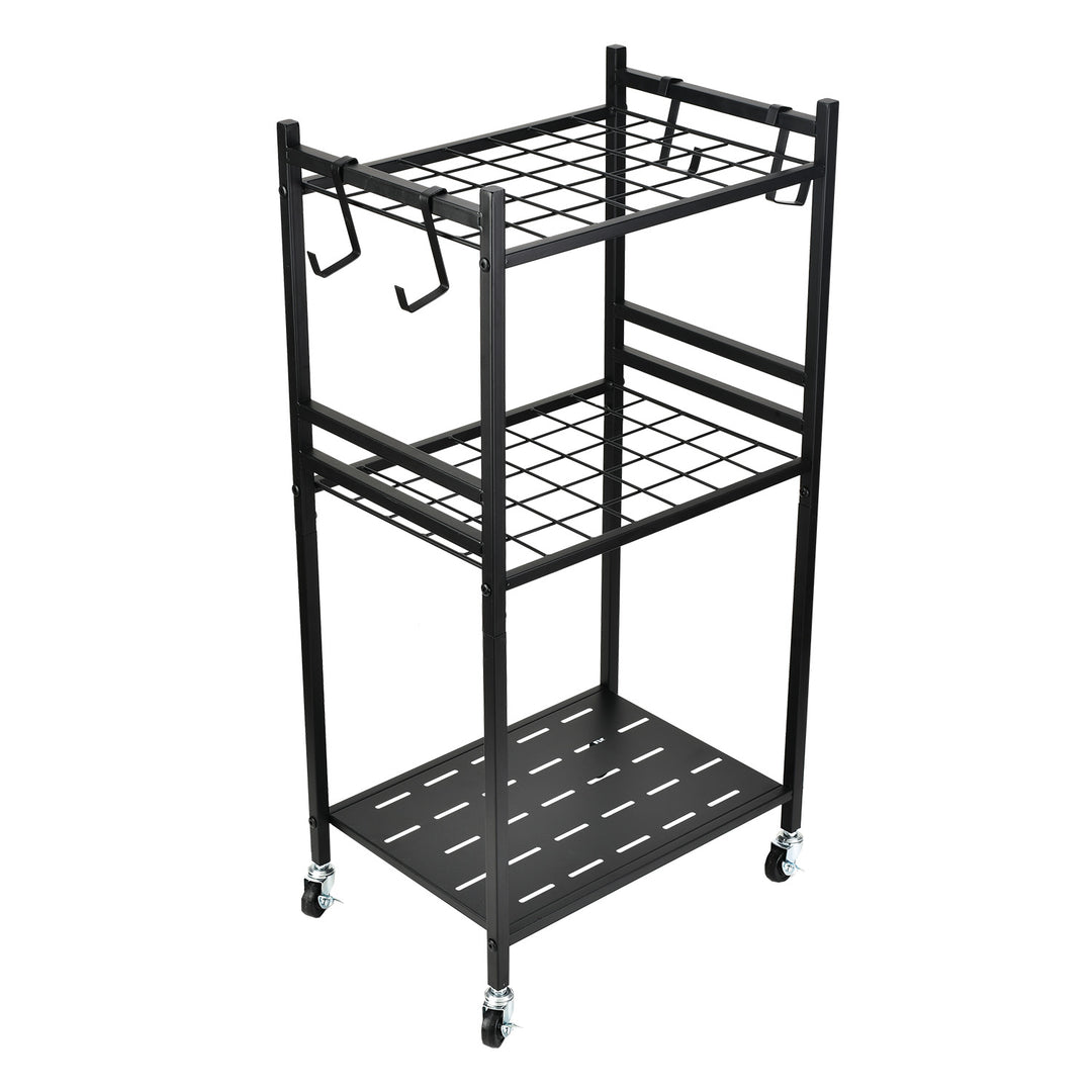 Maclean mobilni stalak za vrtne alate / kolica, crna, dimenzije 43x30x79 cm, max. 20 kg, MC-138
